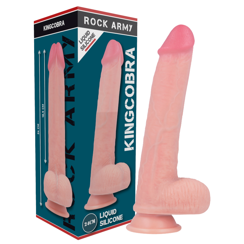 ROCKARMY - ARNÊS + SILICONE LÍQUIDO PREMIUM KINGCOBRA REALISTA 24CM