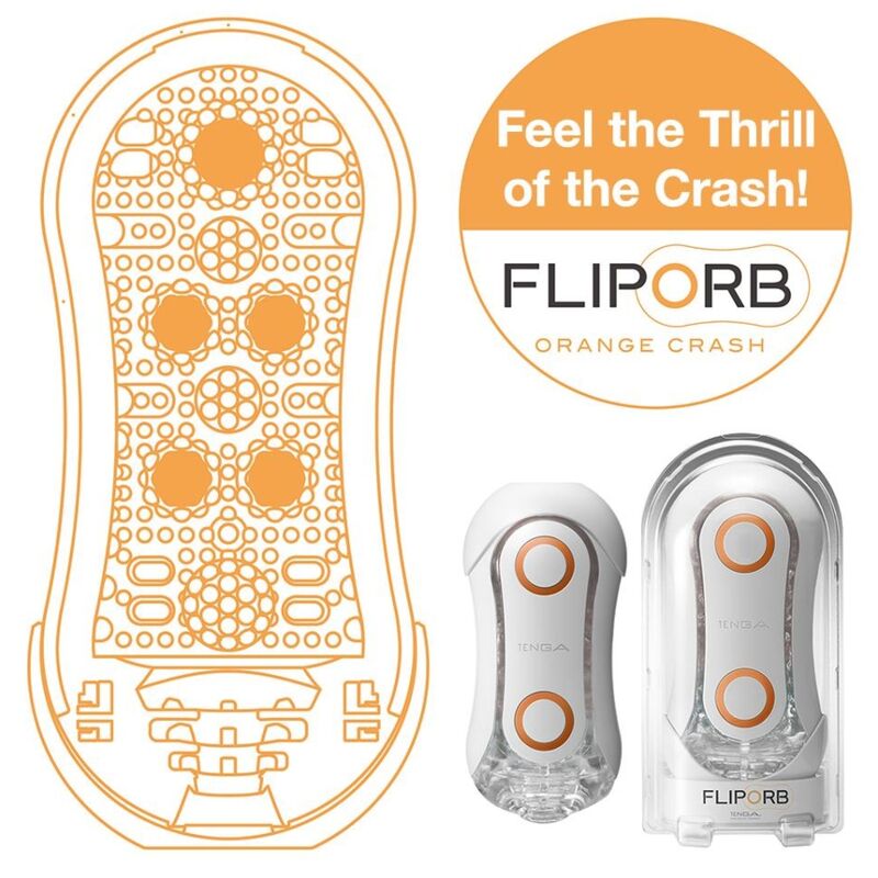 TENGA - FLIP ORB STRONG CRASH MASTURBATOR BRANCO E LARANJA