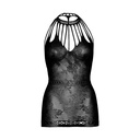 LEG AVENUE - MINI VESTIDO DE RENDA COM RECORTES TAMANHO ÚNICO - PRETO