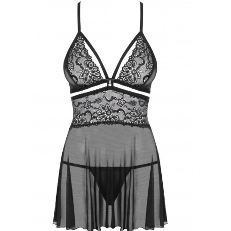 OBSESSIVE - 838-BAB-1 BABYDOLL E TANGA PRETA S/M