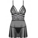 OBSESSIVE - 838-BAB-1 BABYDOLL E TANGA PRETA S/M