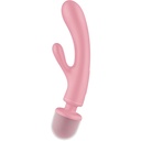 SATISFYER - TRIPLE LOVER RABBIT VIBRADOR MASSAGER ROSA