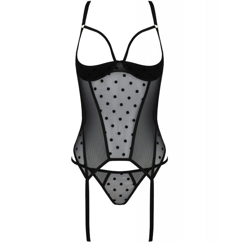 PASSION - MARINA CORSET & TANGA PRETO L/XL