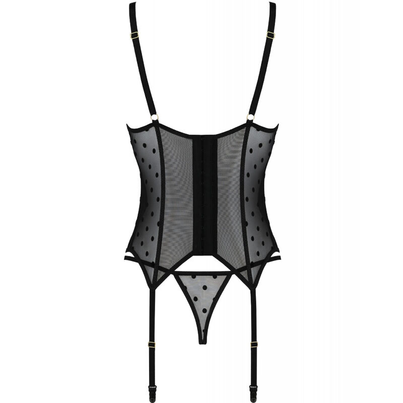 PASSION - MARINA CORSET & TANGA PRETO L/XL