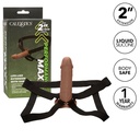 CALIFORNIA EXOTICS - PERFORMANCE MAXX LIFE-LIKE EXTENSION COM ARNÊS PELE MARROM