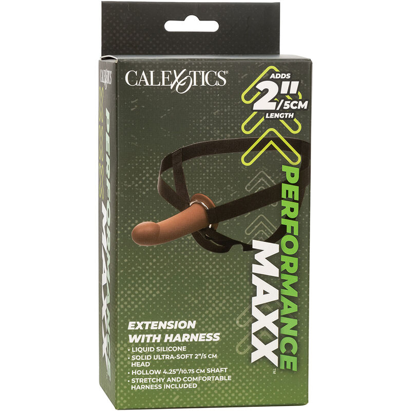 CALIFORNIA EXOTICS - EXTENSO PERFORMANCE MAXX COM ARNÊS PELE MARROM