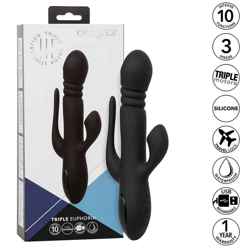 CALIFORNIA EXOTICS - VIBRADOR TRIPLO EUPHORIA PRETO