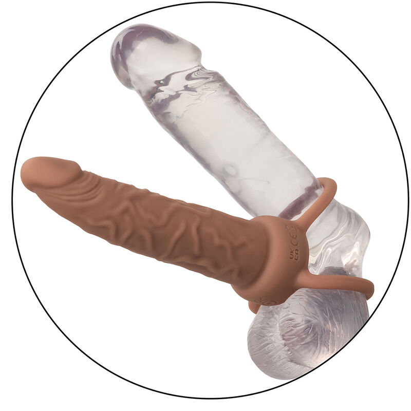 CALIFORNIA EXOTICS - PERFORMANCE MAXX RECARREGVEL DUPLO PENETRADOR PELE MARROM