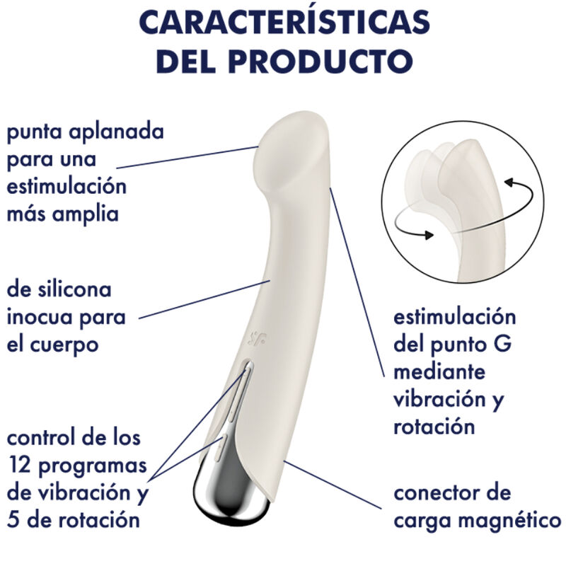 SATISFYER - SPINNING G-SPORT 1 VIBRADOR ROTATOR BEGE
