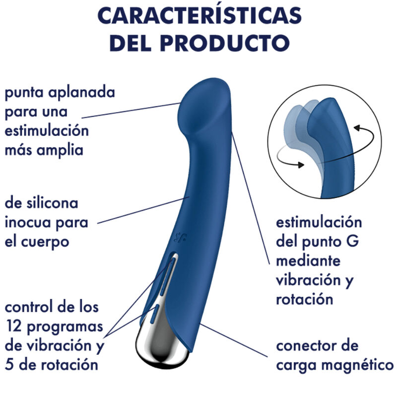 SATISFYER - SPINNING G-SPORT 1 VIBRADOR ROTATOR AZUL