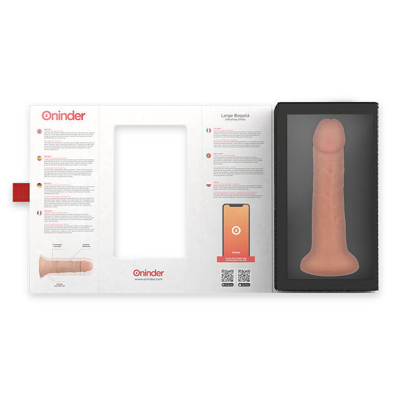 ONINDER - GRANDE VIBRADOR BOGOTÃ DILDO 9 VELOCIDADES NATURAL 22 CM -O- 4,5 CM - APLICATIVO GRATUITO