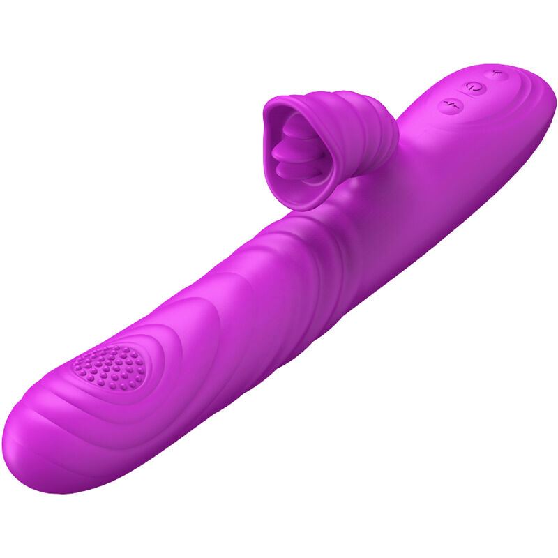 ARMONY - VIBRADOR MULTIFUNO ANGELIA COM LÃNGUA ESTIMULANTE EFEITO CALOR VIOLETA