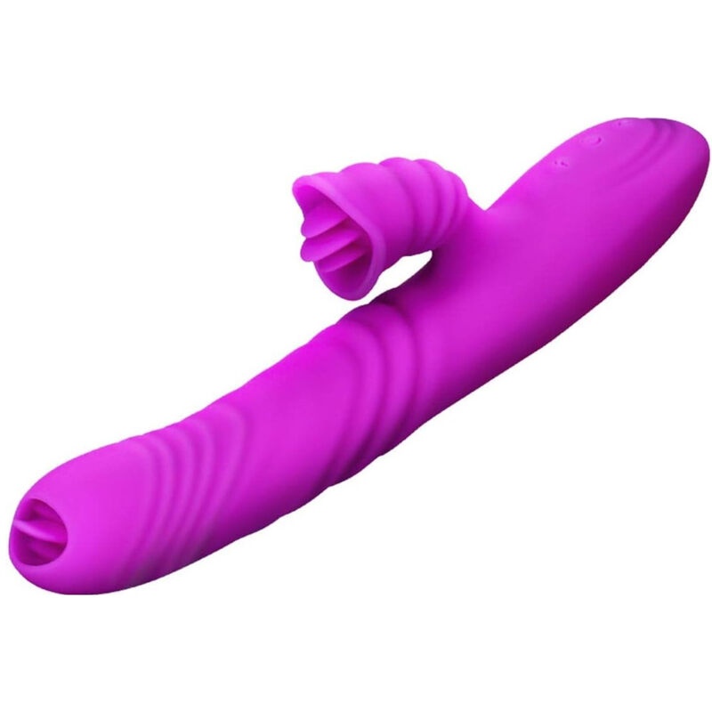 ARMONY - ANGELIA VIBRADOR MULTIFUNO LÃNGUA DUPLA EFEITO DE CALOR VIOLETA