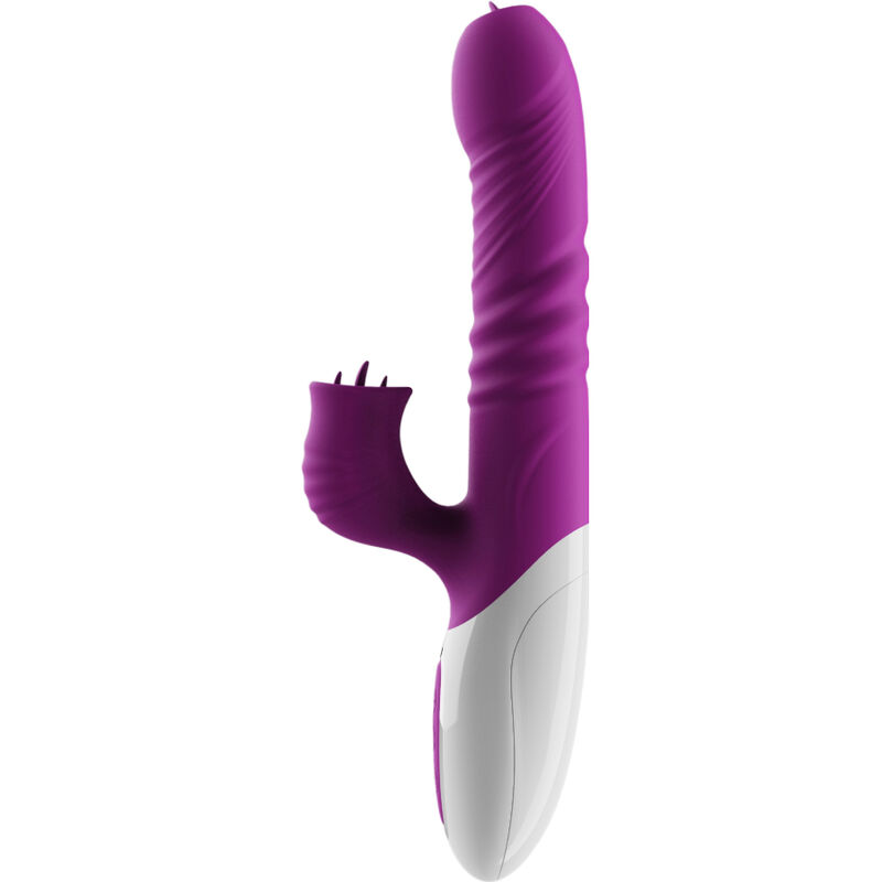 ARMONY - VIBRADOR DE LÃNGUA DUPLA E EFEITO DE CALOR VIOLETA DE EMPURRO