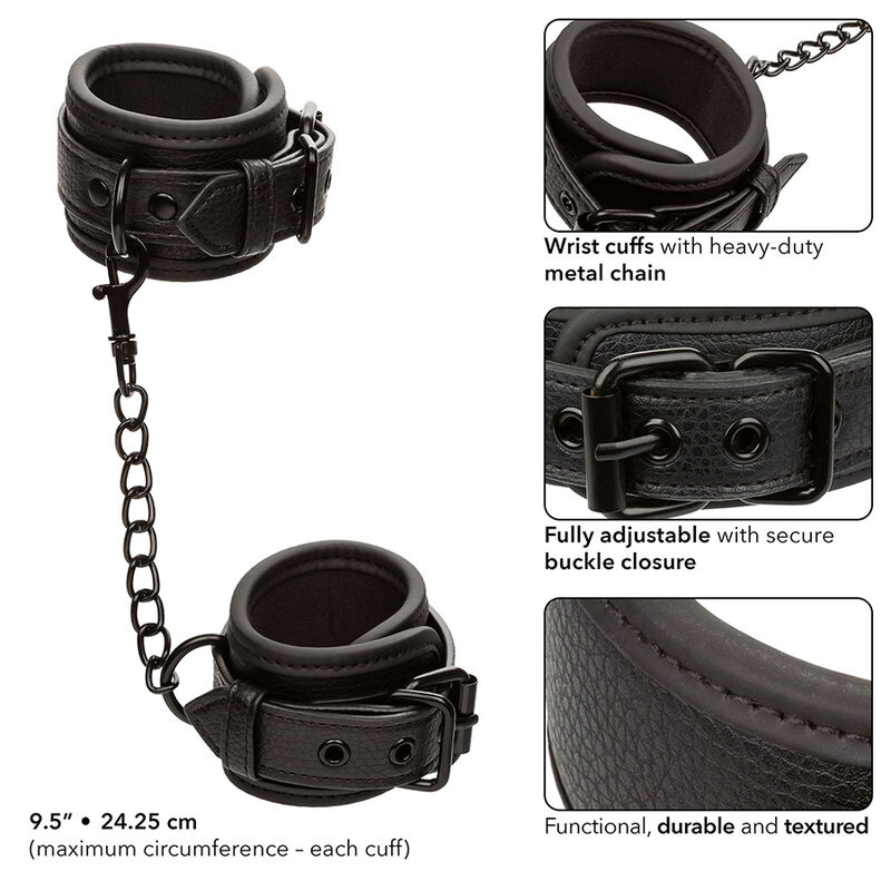 CALEXOTICS - NOCTURNAL PULSEIRAS DE COURO AJUSTÃVEIS PRETAS