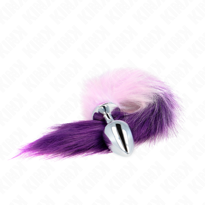 KINK - PLUG ANAL TAMANHO L 10 X 4 CM COM CAUDA SINTÃTICA 40 CM ROXO