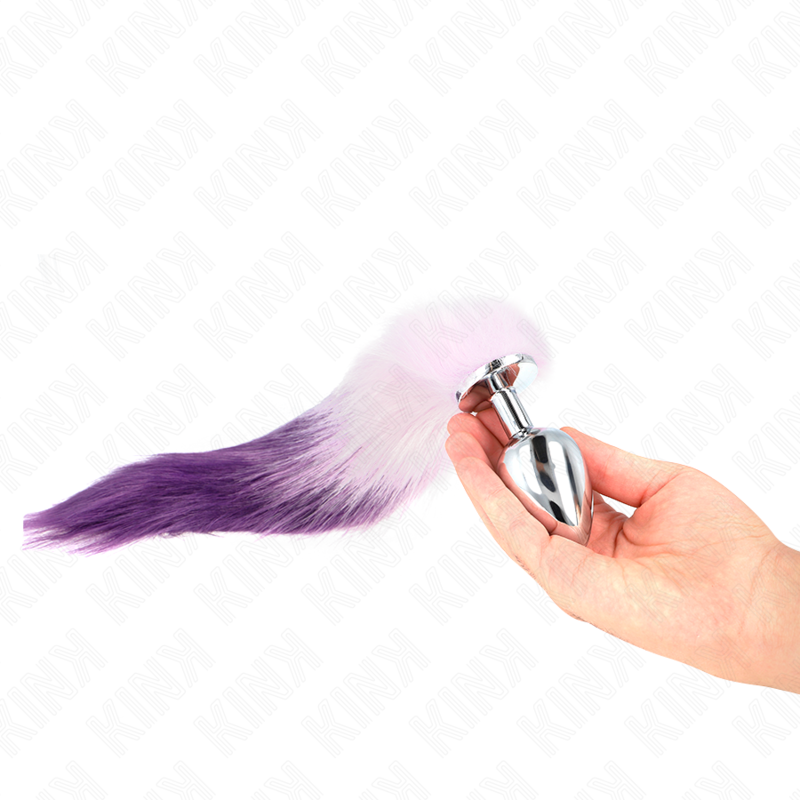 KINK - PLUG ANAL TAMANHO L 10 X 4 CM COM CAUDA SINTÃTICA 40 CM ROXO