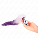 KINK - PLUG ANAL TAMANHO L 10 X 4 CM COM CAUDA SINTÃTICA 40 CM ROXO