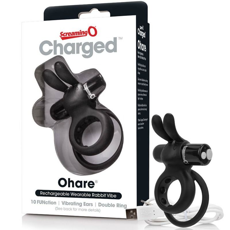 SCREAMING O - RING RECARREGVEL DUPLO COM COELHO HARE PRETO