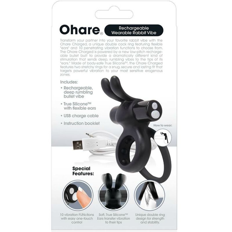 SCREAMING O - RING RECARREGVEL DUPLO COM COELHO HARE PRETO