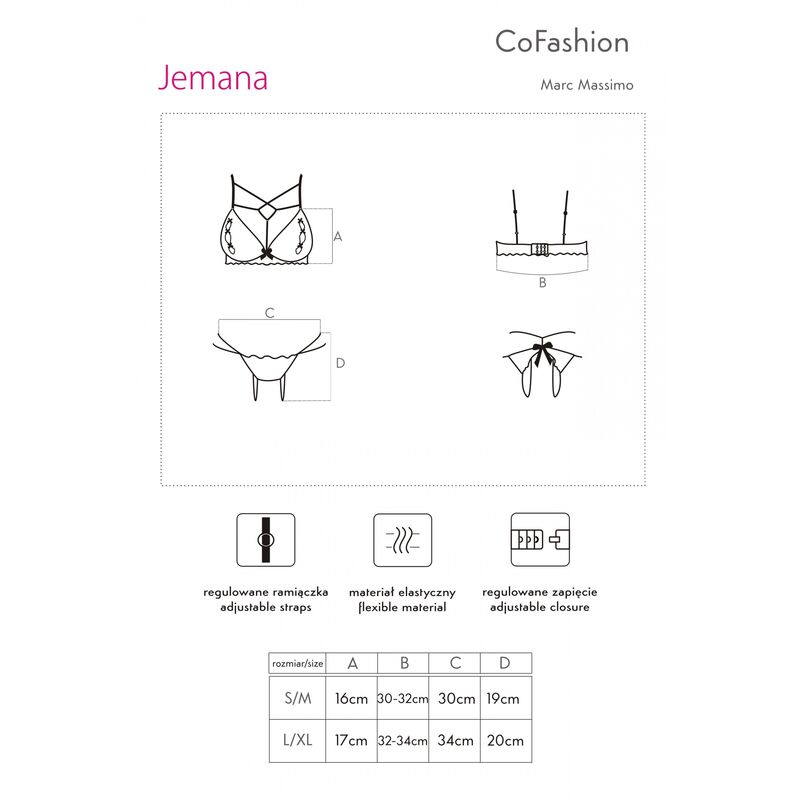 LIVCO CORSETTI FASHION - JEMANA CF 90414 SUTIÃ + TANGA PRETO L/XL