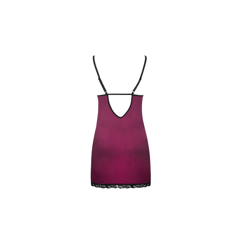 LIVCO CORSETTI FASHION - PHEMIENA CF 90433 CHEMISE + TANGA BURGUNDY S/M
