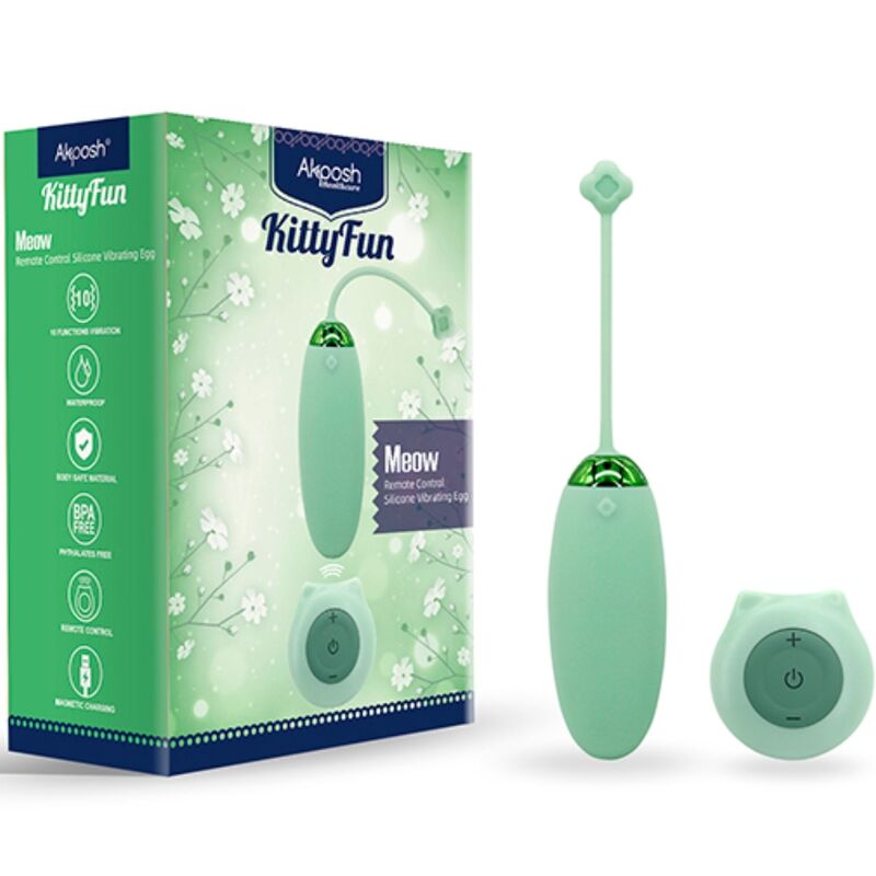 ARMONY - KITTY FUN EGG VIBRADOR CONTROLE REMOTO 10 VIBRAÃÃES VERDE