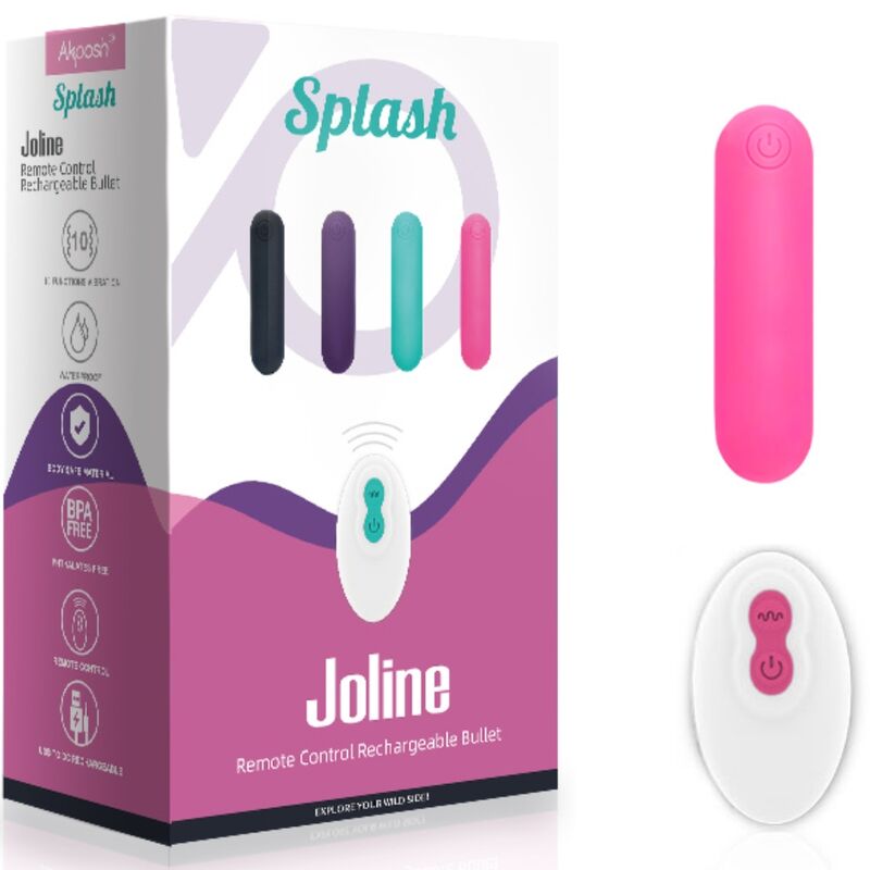 ARMONY - SPLASH JOLINE VIBRADOR BALA SILICONE CONTROLE REMOTO 10 VIBRAÃÃES 65 X 15 CM ROSA