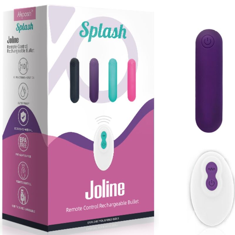 ARMONY - SPLASH JOLINE VIBRADOR BALA SILICONE CONTROLE REMOTO 10 VIBRAÃÃES 65 X 15 CM ROXO