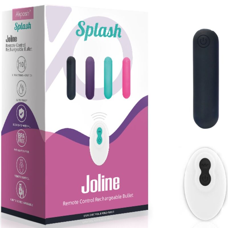 ARMONY - SPLASH JOLINE VIBRADOR BALA SILICONE CONTROLE REMOTO 10 VIBRAÃÃES 65 X 15 CM PRETO