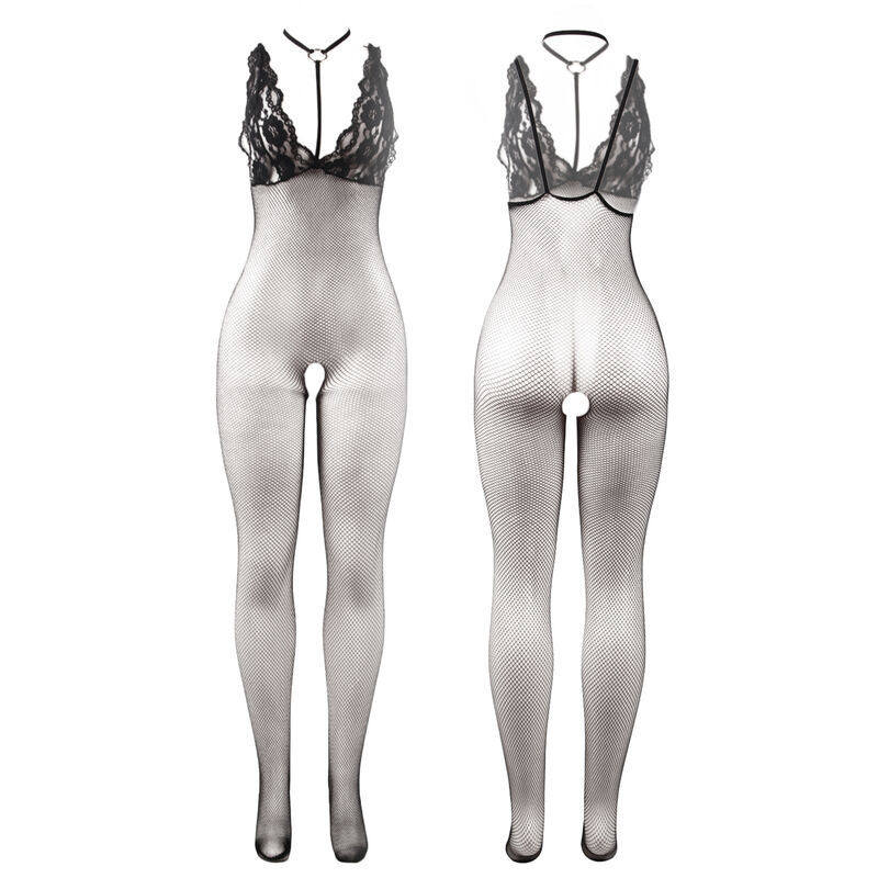 SUBBLIME - 951993 BODYSTOCKING SEM COSTAS DE REDE TRANSPARENTE PRETO TAMANHO ÃNICO