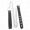 KINK - ANEL DE COURO PARA O PÃNIS 21,5 X 2 CM COM CORRENTE DE METAL DE 60 CM E TIRA DE COURO