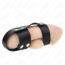 KINK - ANEL DE COURO PARA PÃNIS COM DIVISOR DE BOLAS AJUSTÃVEL