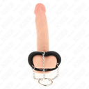 KINK - ANEL PARA PÃNIS 4 CM CORRENTE 7 CM METAL COM CINTO DE COURO