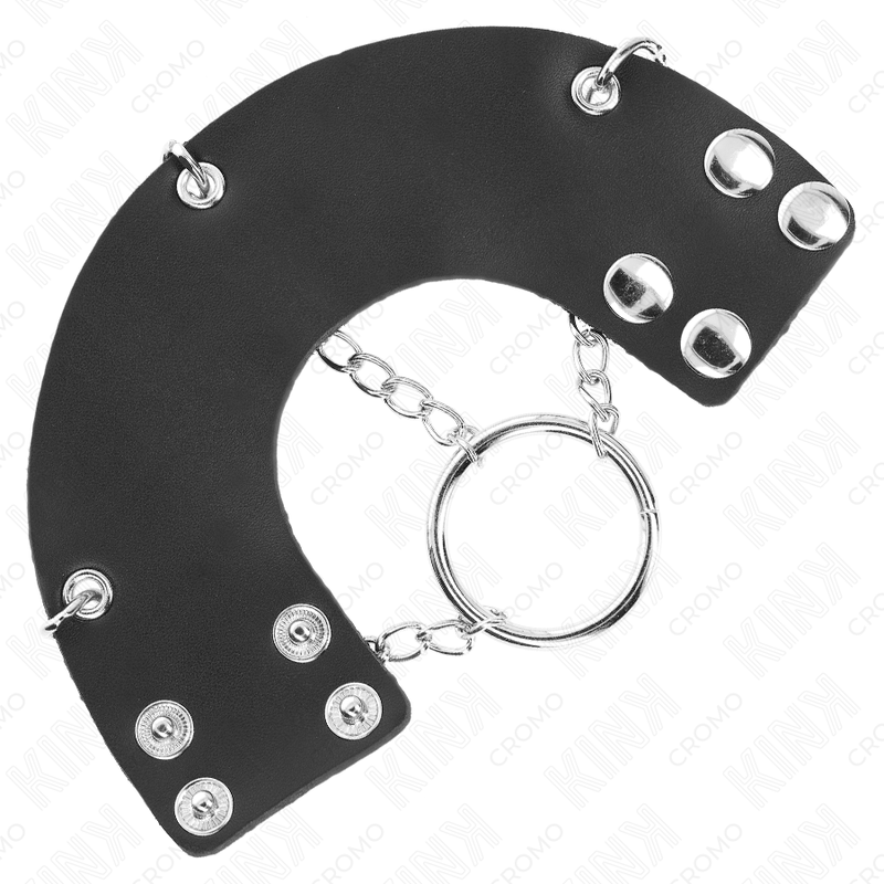 KINK - ANEL PARA PÃNIS 4 CM CORRENTE 7 CM METAL COM CINTO DE COURO
