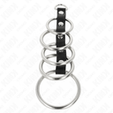 KINK - 5 ANÃIS DE METAL DE 3,2 CM A 5 CM CONECTADOS POR COURO