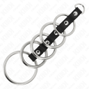 KINK - 5 ANÃIS DE METAL DE 3,2 CM A 5 CM CONECTADOS POR COURO