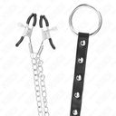 KINK - ANEL DE PÃNIS DE METAL COM CORRENTE E GRAMPOS DE MAMILO AJUSTÃVEIS