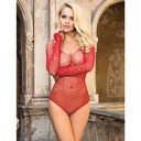 SUBBLIME - 952303 BODY GRILL BRILHANTE COM OMBROS ABERTOS MANGA LONGA VERMELHO TAMANHO ÃNICO