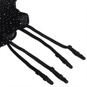 SUBBLIME - 952174 BODYSTOCKING DE REDE COM LUVAS E DIAMANTES PRETO TAMANHO ÃNICO