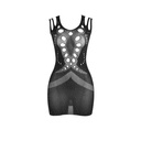 SUBBLIME - 952198 VESTIDO DE REDE COM DIAMANTES BRILHANTES PRETO TAMANHO ÃNICO