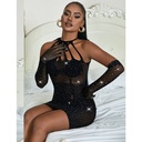 SUBBLIME - 952235 VESTIDO DE REDE COM STRAS PRETO TAMANHO ÃNICO
