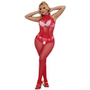 SUBBLIME - 952372 BODYSTOCKING SEM FUNDO DE REDE E RENDA COM GOLA ALTA VERMELHO TAMANHO ÃNICO