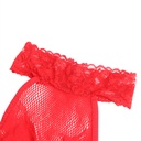 SUBBLIME - 952372 BODYSTOCKING SEM FUNDO DE REDE E RENDA COM GOLA ALTA VERMELHO TAMANHO ÃNICO