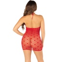 LEG AVENUE - MINI VESTIDO DE MALHA COM ESTAMPA DE CORAÃÃO VERMELHO TAMANHO ÃNICO