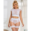 SUBBLIME - 954031 SUTIÃ + CALCINHA COM CINTO-LIGA BRANCO S/M