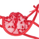 SUBBLIME - 954338 SUTIÃ COM ESTAMPA DE CORAÃÃO + TANGA + CINTO-LIGA VERMELHO L/XL