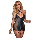 SUBBLIME - 954451 VESTIDO SEXY DE MALHA COURO PRETO L/XL