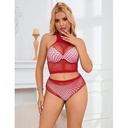 SUBBLIME - 952402 FISHNET SET COM DIAMANTES ROSA TAMANHO ÃNICO