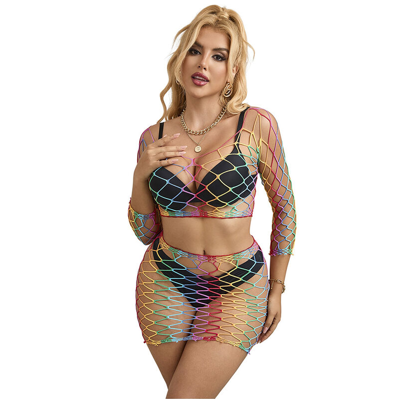 SUBBLIME - 952440 2 PEAS FISHNET CONJUNTO MANGA COMPRIDA ARCO-ÃRIS TAMANHO ÃNICO